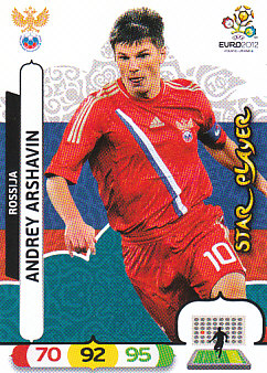 Andrey Arshavin Russia Panini UEFA EURO 2012 Star Player #201